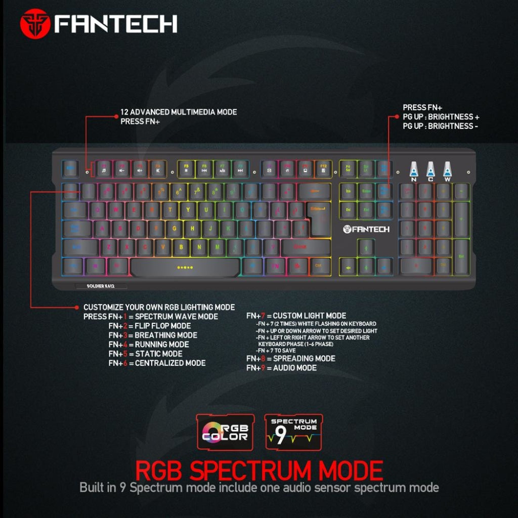 Fantech K612 Soldier Rgb Gaming Keyboard Fantech K612 Soldier Rgb Gaming Keyboard